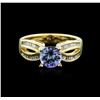 Image 1 : 18KT Yellow Gold 1.37ct Tanzanite and Diamond Ring