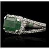 Image 2 : 14KT White Gold 2.50ct Emerald and Diamond Ring