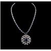 Image 1 : 14KT White Gold 71.36ctw Sapphire and Diamond Necklace