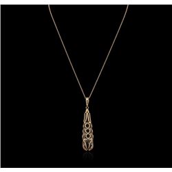 14KT Rose Gold Chandelier Crystal Pendant With Chain