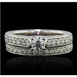 18KT White Gold 0.67ctw Diamond Ring Wedding Set