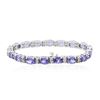 Image 2 : 14KT White Gold 15.39ctw Tanzanite and Diamond Bracelet