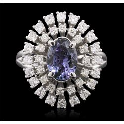 14KT White Gold 1.78ct Tanzanite and Diamond Ring