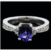 Image 1 : 14KT White Gold 1.58ct Tanzanite and Diamond Ring
