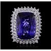 Image 1 : 14KT White Gold GIA Certified 24.17ct Tanzanite and Diamond Ring