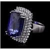 Image 2 : 14KT White Gold GIA Certified 24.17ct Tanzanite and Diamond Ring