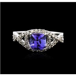 14KT White Gold 1.22ct Tanzanite and Diamond Ring