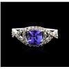 Image 1 : 14KT White Gold 1.22ct Tanzanite and Diamond Ring