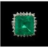 Image 1 : 14KT White Gold 12.76ct Emerald and Diamond Ring