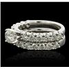 Image 2 : 14KT White Gold 2.67ctw Diamond Engagement Wedding Set
