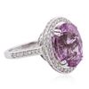 Image 2 : 14KT White Gold 8.52ct Pink Tourmaline and Diamond Ring
