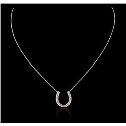 14KT White Gold 0.29ctw Diamond Pendant With Chain