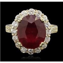 14KT Yellow Gold 7.21ct Ruby and Diamond Ring