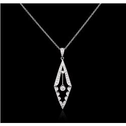 14KT White Gold 0.20ctw Diamond Pendant With Chain