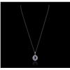 Image 2 : 14KT White Gold 1.98ct Tanzanite and Diamond Pendant With Chain