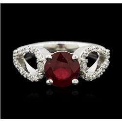 14KT White Gold 2.05ct Ruby and Diamond Ring