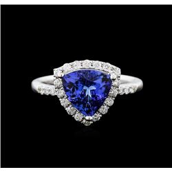 14KT White Gold 1.95ct Tanzanite and Diamond Ring