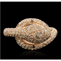 18KT Rose Gold 0.08ct Black Diamond and Diamond Ring