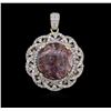 Image 1 : SILVER 35.62ct Star Ruby and White Sapphire Pendant