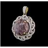 Image 2 : SILVER 35.62ct Star Ruby and White Sapphire Pendant