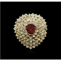 18KT Yellow Gold 2.78ct Ruby and Diamond Ring