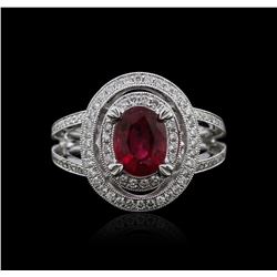 18KT White Gold 1.67ct Ruby and Diamond Ring