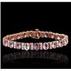 Image 1 : 14KT Rose Gold 19.11ctw Multi-Color Sapphire and Diamond Bracelet