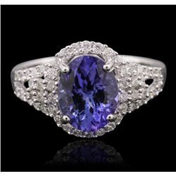 14KT White Gold 2.56ct Tanzanite and Diamond Ring