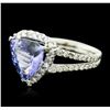 Image 2 : 14KT White Gold 4.78ct Tanzanite and Diamond Ring