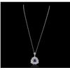 Image 2 : 14KT White Gold 3.62ct Tanzanite and Diamond Pendant with Chain