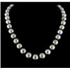 Image 1 : Tahitian Cultured Pearl Necklace with 14KT White Gold Diamond Clasp
