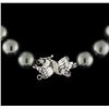 Image 2 : Tahitian Cultured Pearl Necklace with 14KT White Gold Diamond Clasp