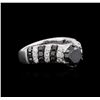 Image 2 : 18KT White Gold 2.40ctw Black Diamond Ring