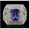 Image 1 : 14KT White Gold 2.80ct Tanzanite and Diamond Ring