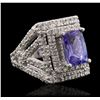 Image 2 : 14KT White Gold 2.80ct Tanzanite and Diamond Ring