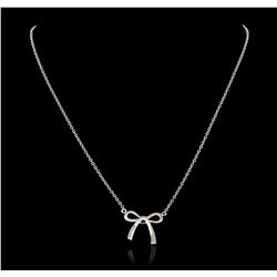 14KT White Gold Bow Necklace