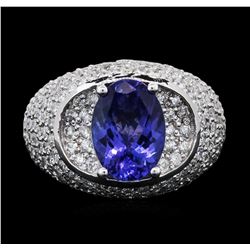 14KT White Gold 2.70ct Tanzanite and Diamond Ring