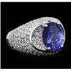 Image 2 : 14KT White Gold 2.70ct Tanzanite and Diamond Ring