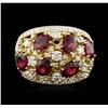 Image 1 : 14KT Yellow Gold 3.36ctw Ruby and Diamond Ring