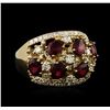 Image 2 : 14KT Yellow Gold 3.36ctw Ruby and Diamond Ring