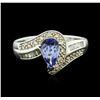 Image 1 : 14KT White Gold 1.06ct Tanzanite and Diamond Ring