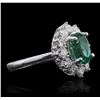 Image 2 : 14KT White Gold 2.04ct Emerald and Diamond Ring