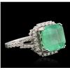 Image 2 : 14KT White Gold 6.66ct Emerald and Diamond Ring