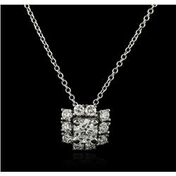 14KT White Gold 0.64ctw Diamond Pendant With Chain