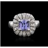 Image 2 : 14KT White Gold 1.52ct Tanzanite and Diamond Ring