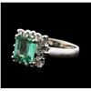 Image 2 : 18KT White Gold 2.27ct Emerald and Diamond Ring