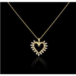 10KT Yellow Gold 0.22ctw Diamond Pendant With Chain