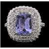 Image 1 : 14KT White Gold 3.18ct Tanzanite and Diamond Ring