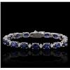 Image 1 : 14KT White Gold 19.80ctw Sapphire and Diamond Bracelet