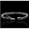 Image 3 : 14KT White Gold 19.80ctw Sapphire and Diamond Bracelet